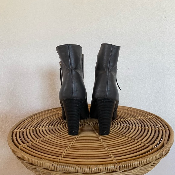 Gray Zip Up Peep Toe Ankle Boots - Picture 4 of 4